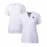 Las Vegas Raiders Cutter & Buck Women's Helmet Logo DryTec Forge Stretch V-Neck Blade Top - White sale