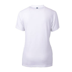 Los Angeles Chargers Cutter & Buck Women's Helmet Logo DryTec Forge Stretch V-Neck Blade Top - White for sale