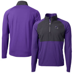 Minnesota Vikings Cutter & Buck Helmet Adapt Eco Knit Hybrid Recycled Quarter-Zip Pullover Top - Purple for sale