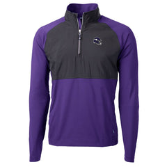 Minnesota Vikings Cutter & Buck Helmet Adapt Eco Knit Hybrid Recycled Quarter-Zip Pullover Top - Purple for sale