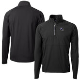 Minnesota Vikings Cutter & Buck Helmet Adapt Eco Knit Hybrid Recycled Quarter-Zip Pullover Top - Black on sale