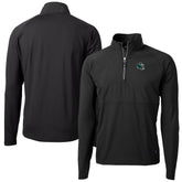 Philadelphia Eagles Cutter & Buck Helmet Adapt Eco Knit Hybrid Recycled Quarter-Zip Pullover Top - Black for sale