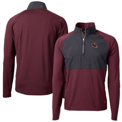 Washington Commanders Cutter & Buck Helmet Adapt Eco Knit Hybrid Recycled Quarter-Zip Pullover Top - Burgundy for sale