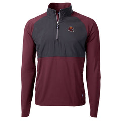 Washington Commanders Cutter & Buck Helmet Adapt Eco Knit Hybrid Recycled Quarter-Zip Pullover Top - Burgundy for sale