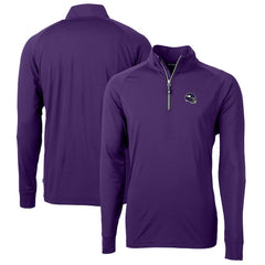 Minnesota Vikings Cutter & Buck Helmet Adapt Eco Knit Stretch Recycled Quarter-Zip Pullover Top - Purple for sale