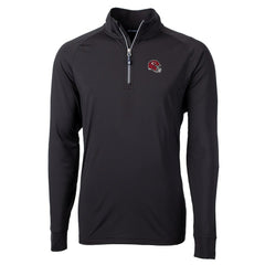 Kansas City Chiefs Cutter & Buck Helmet Adapt Eco Knit Stretch Recycled Quarter-Zip Pullover Top - Black sale
