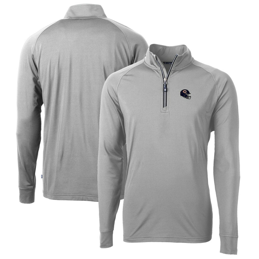 Chicago Bears Cutter & Buck Helmet Adapt Eco Knit Stretch Recycled Quarter-Zip Pullover Top - Silver sale
