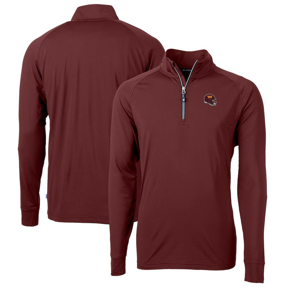 Washington Commanders Cutter & Buck Helmet Adapt Eco Knit Stretch Recycled Quarter-Zip Pullover Top - Burgundy cheap