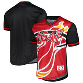 Miami Heat Jumbotron 3.0 Mesh V-Neck T-Shirt - Red | Mitchell & Ness discount