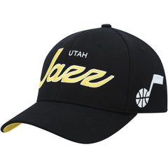 Utah Jazz MVP Team Script 2.0 Stretch Snapback Hat - Black | Mitchell & Ness outlet
