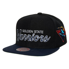 Golden State Warriors Hardwood Classics MVP Team Script 2.0 Snapback Hat sale - Black | Mitchell & Ness discount