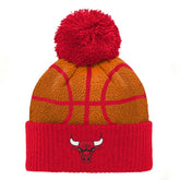 Chicago Bulls Preschool Basketball Head Cuffed Knit Hat with Pom - Red outlet