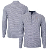 Philadelphia Phillies Cutter & Buck Americana Logo Virtue Eco Pique Stripe Recycled Quarter-Zip Pullover Top - Navy