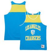 Los Angeles Chargers Gridiron Classics Heritage Colorblock Tank Top - Powder Blue/Gold cheap