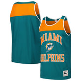 Miami Dolphins Gridiron Classics Heritage Colorblock Tank Top - Teal/Orange sale