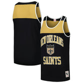 New Orleans Saints Gridiron Classics Heritage Colorblock Tank Top - Black/Gold on sale