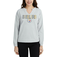 Pittsburgh Steelers Concepts Sport Women's Sunray Notch Neck Long Sleeve Top - Gray outlet
