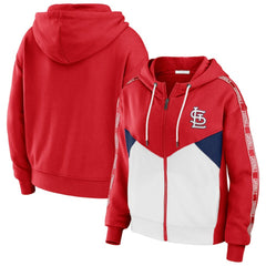 St. Louis Cardinals WEAR by Erin Andrews Women's Color Block Full-Zip Hoodie - Red/White