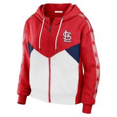 St. Louis Cardinals WEAR by Erin Andrews Women's Color Block Full-Zip Hoodie - Red/White