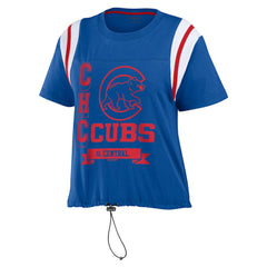 Chicago Cubs WEAR by Erin Andrews Women's Cinched Colorblock T-Shirt - Royal