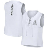 Chicago White Sox WEAR by Erin Andrews Women's Lace-Up Tank Top - White