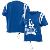 Los Angeles Dodgers WEAR by Erin Andrews Women's Cinched Colorblock T-Shirt - Royal