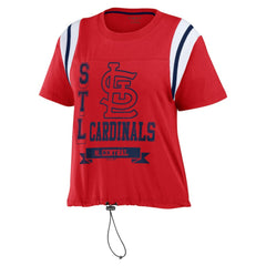 St. Louis Cardinals WEAR by Erin Andrews Women's Cinched Colorblock T-Shirt - Red