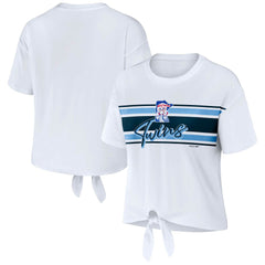 Minnesota Twins WEAR by Erin Andrews Women's Front Tie T-Shirt - White