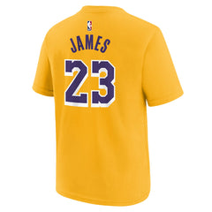 LeBron James Los Angeles Lakers Youth Icon Name & Number T-Shirt - Gold online