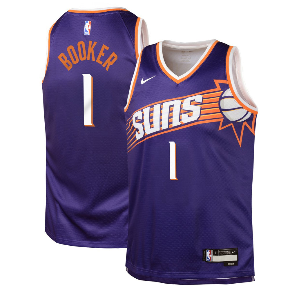 Devin Booker Phoenix Suns Youth Swingman Jersey - Icon Edition - Purple | Nike outlet