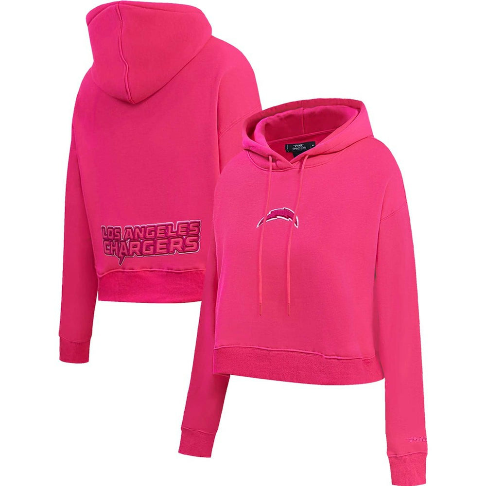 Los Angeles Chargers Pro Standard Women's Triple Pink Cropped Pullover Hoodie outlet