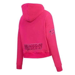 Los Angeles Chargers Pro Standard Women's Triple Pink Cropped Pullover Hoodie outlet
