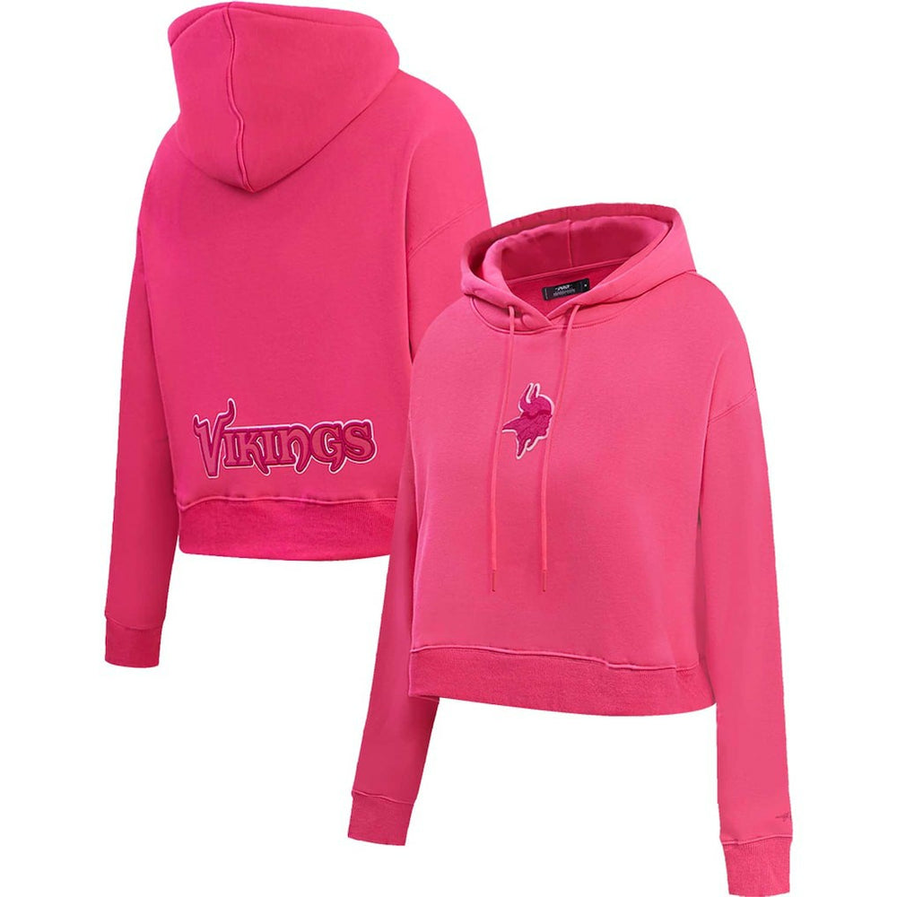 Minnesota Vikings Pro Standard Women's Triple Pink Cropped Pullover Hoodie on sale