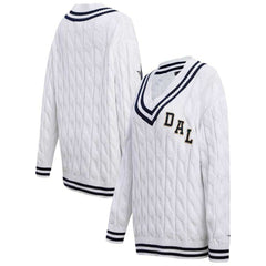 Dallas Cowboys Pro Standard Women's Prep V-Neck Pullover Sweater - White on sale