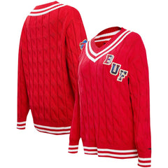 Buffalo Bills Pro Standard Women's Prep V-Neck Pullover Sweater - Red discount