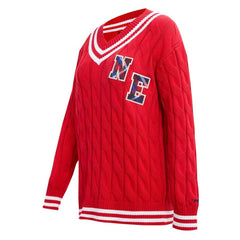 New England Patriots Pro Standard Women's Prep V-Neck Pullover Sweater - Red cheap