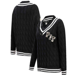 Pittsburgh Steelers Pro Standard Women's Prep V-Neck Pullover Sweater - Black outlet