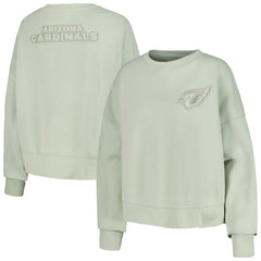 Arizona Cardinals Pro Standard Women's Oversized Cropped Neutral Pullover Sweatshirt - Light Green discount