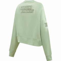 Carolina Panthers Pro Standard Women's Oversized Cropped Neutral Pullover Sweatshirt - Light Green outlet
