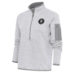 Houston Astros Antigua Women's Brushed Metallic Fortune Half-Zip Pullover Jacket - Heather Gray
