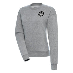 Chicago Cubs Antigua Women's Brushed Metallic Victory Pullover Sweatshirt - Heather Gray