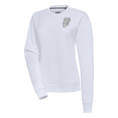 San Francisco Giants Antigua Women's Brushed Metallic Victory Pullover Sweatshirt - White