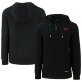 Cincinnati Reds Cutter & Buck Roam Eco Half-Zip Recycled Pullover Hoodie - Black