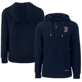 Boston Red Sox Cutter & Buck Roam Eco Half-Zip Recycled Pullover Hoodie - Navy