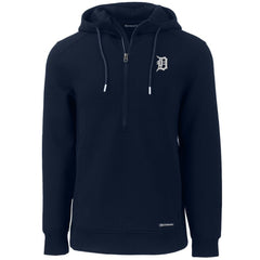 Detroit Tigers Cutter & Buck Roam Eco Half-Zip Recycled Pullover Hoodie - Navy
