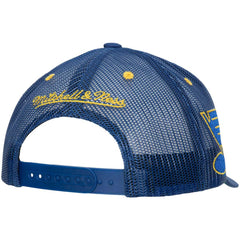 St. Louis Blues Mitchell & Ness Team Seal Trucker Snapback Hat Blue