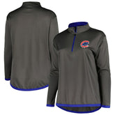 Chicago Cubs Profile Women's Plus Size Quarter-Zip Jacket - Charcoal
