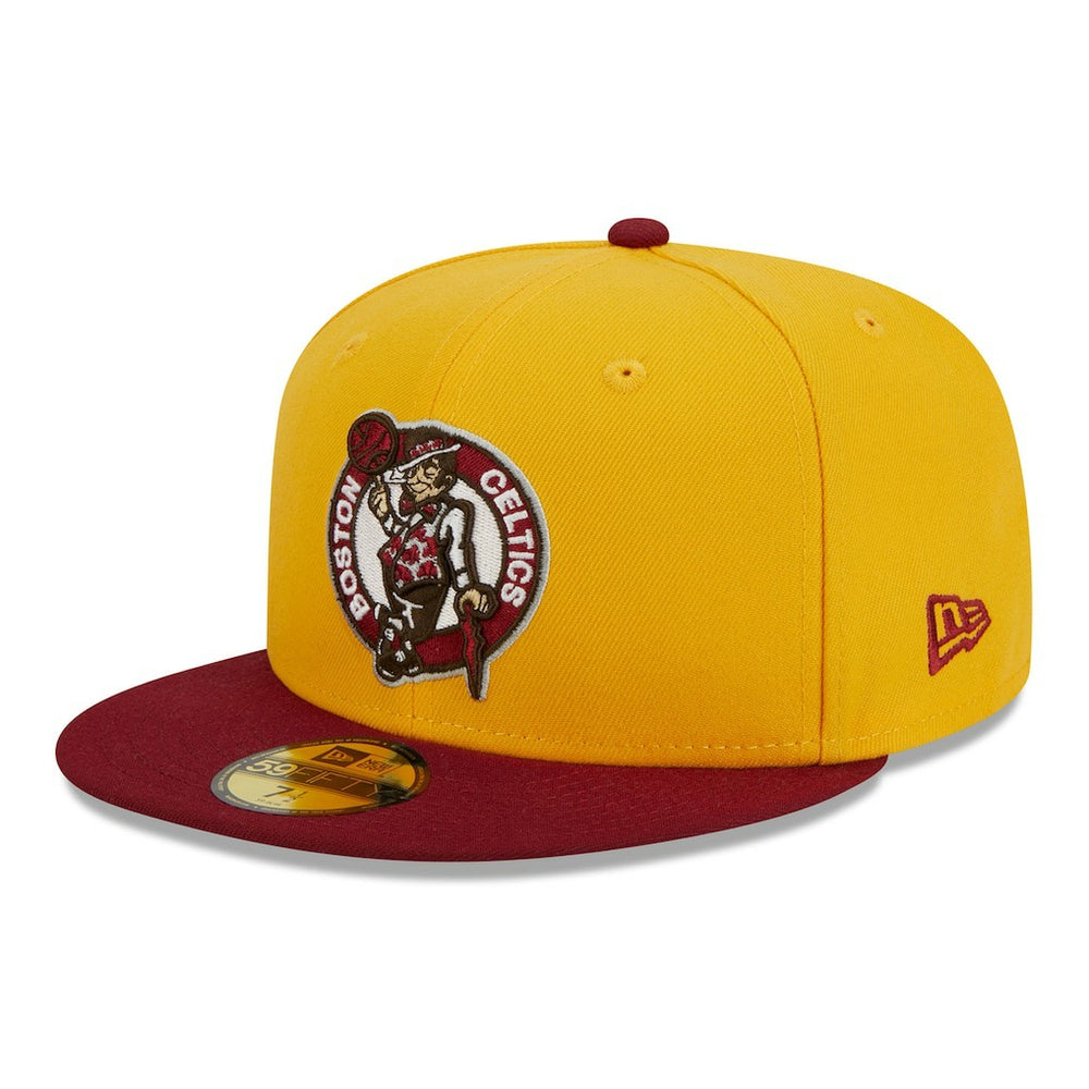 Boston Celtics Fall Leaves 2-Tone 59FIFTY Fitted Hat - Yellow/Red | New Era cheap
