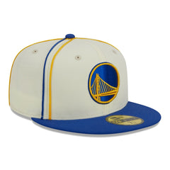 Golden State Warriors Piping 2-Tone 59FIFTY Fitted Hat sale - Cream/Royal | New Era cheap