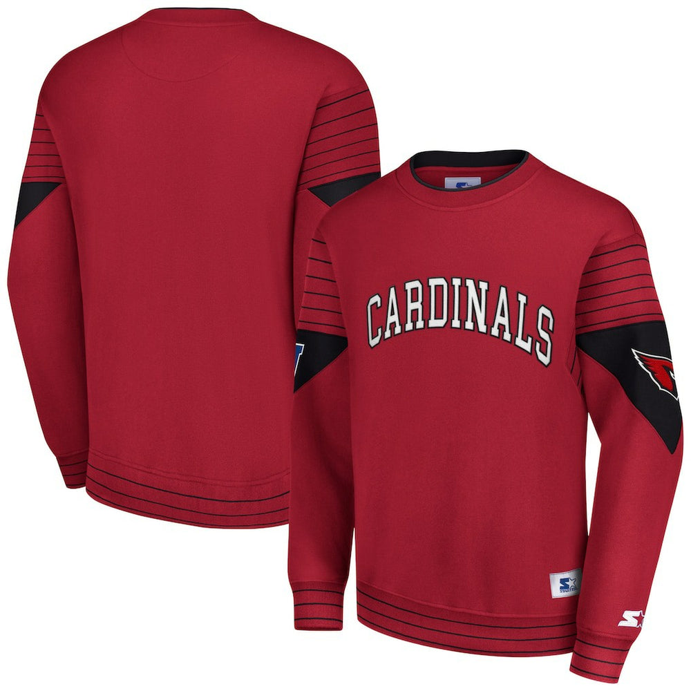 Arizona Cardinals Starter Face-Off Pullover Sweatshirt - Cardinal cheap